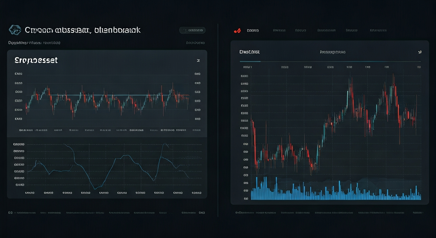 Digital asset dashboard with major cryptocurrencies, network metrics, and market dominance charts displayed in a clean interface for learning crypto structure
