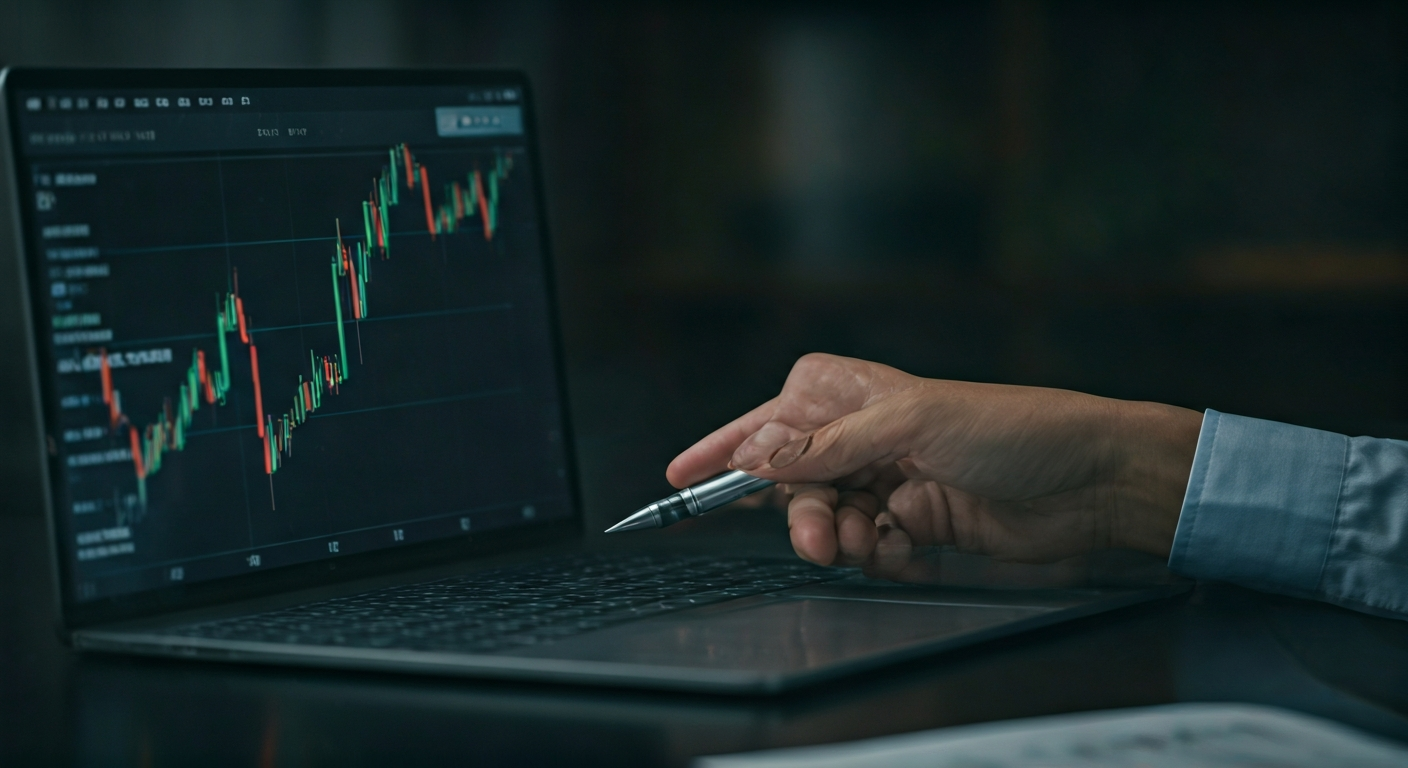 Trader using a demo platform with virtual portfolio, checklist, and practice log open to review simulated trades and learning progress