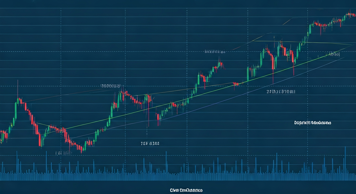 Annotated candlestick chart highlighting support, resistance, and trend lines with simple labels to demonstrate price action reading for students